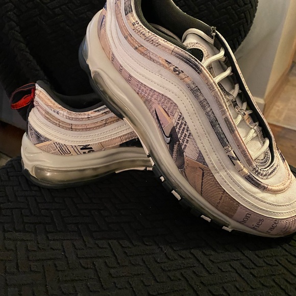 Newspaper Print Air Max 97 Sneakers - Picture 2 of 4